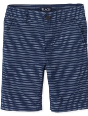 Short chino rayé pour garçon