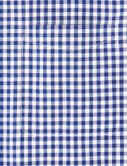 Mens Dad And Me Gingham Poplin Matching Button Up Shirt