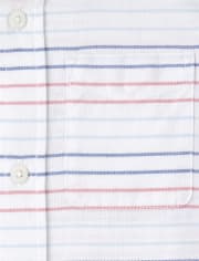 Camisa Oxford a rayas con botones a juego para niños