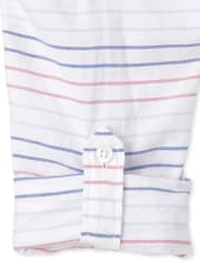 Camisa Oxford a rayas con botones a juego para niños