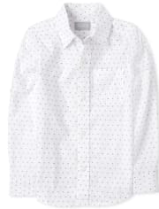 Camisa con botones de popelina triangular para niños