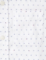 Camisa con botones de popelina triangular para niños