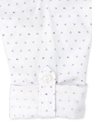 Camisa con botones de popelina triangular para niños