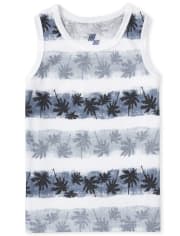 Camiseta sin mangas de palmera a rayas Mix and Match para bebés y niños pequeños