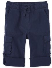 Baby And Toddler Boys Roll Up Pull On Cargo Pants