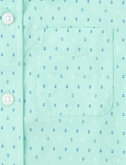 Chemise boutonnée assortie en popeline diamant pour bébés et tout-petits garçons