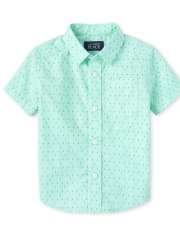 Chemise boutonnée assortie en popeline diamant pour bébés et tout-petits garçons