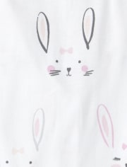 Girls Mommy And Me Bunny Matching Snug Fit Cotton Pajamas