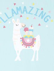 Girls Llama Snug Fit Cotton Pajamas