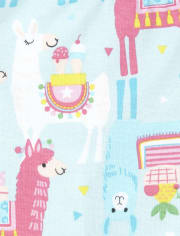 Girls Llama Snug Fit Cotton Pajamas