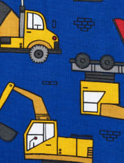Baby And Toddler Boys Construction Snug Fit Cotton One Piece Pajamas