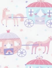 Pijamas de 4 piezas de algodón con ajuste ceñido de princesa para bebés y niñas pequeñas