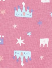 Pijamas de 4 piezas de algodón con ajuste ceñido de princesa para bebés y niñas pequeñas