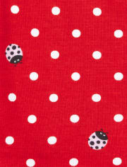 Pijama de 4 piezas de algodón con ajuste ceñido Lady Bug para bebés y niñas pequeñas