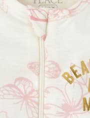 Baby Girls Mommy And Me Beautiful Butterfly Matching Snug Fit Cotton One Piece Pajamas
