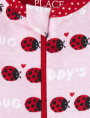 Pyjama une pièce en coton ajusté Lady Bug pour bébés et petites filles