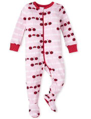 Pyjama une pièce en coton ajusté Lady Bug pour bébés et petites filles