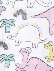 Pyjama une pièce en coton ajusté Dino pour bébés et petites filles