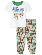 Baby And Toddler Boys Monkey Snug Fit Cotton Pajamas