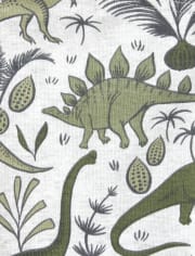 Baby And Toddler Boys Puff Print Dino Snug Fit Cotton Pajamas