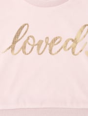Baby And Toddler Girls Mommy And Me Foil Loved Matching Velour Pajamas