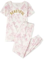 Womens Mommy And Me Beautiful Butterfly Matching Cotton Pajamas