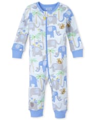 Baby And Toddler Boys Jungle Snug Fit Cotton One Piece Pajamas