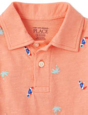 Polo de punto a juego con estampado para bebés y niños pequeños