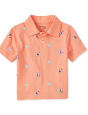 Polo de punto a juego con estampado para bebés y niños pequeños