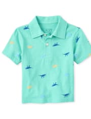 Baby And Toddler Boys Print Matching Jersey Polo