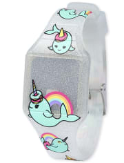 Girls Glitter Narwhal Digital Watch