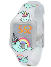 Girls Glitter Narwhal Digital Watch