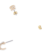 Girls Gold Bunny Earrings 9-Pack