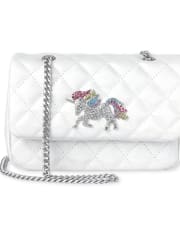 Bolso Niña Acolchado Unicornio Rhinestud