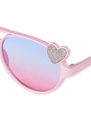 Toddler Girls Glitter Aviator Sunglasses