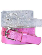 Girls Glitter Star Belt 2-Pack