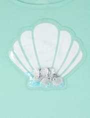 Top con dobladillo redondeado Shakey Sea Shell para niñas