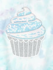 Girls Embellished Cupcake Tie Dye Top