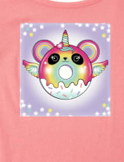 Girls Lenticular Pandacorn Donut Cut Out Top