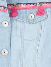 Veste en jean à pampilles pour fille