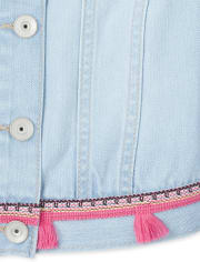 Veste en jean à pampilles pour fille