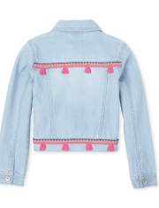 Veste en jean à pampilles pour fille