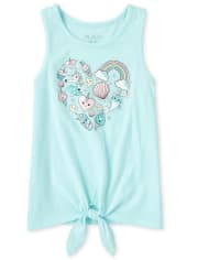 Girls Mix And Match Glitter Tie Front Top