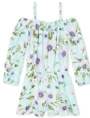 Girls Floral Off Shoulder Romper