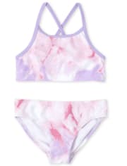 Girls Tie Dye Print Cross Back Bikini Swimsuit | The Children's Place ...