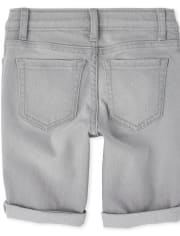 Girls Roll Cuff Denim Skimmer Shorts