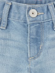 Short en jean à revers roulé pour fille