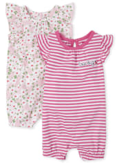 Baby Girls Daisy Ruffle Romper 2-Pack