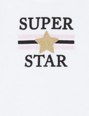 Conjunto de ropa de juego de 3 piezas para bebé niña Glitter Super Star