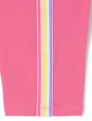 Shorts ciclistas con rayas laterales de arcoíris para niñas